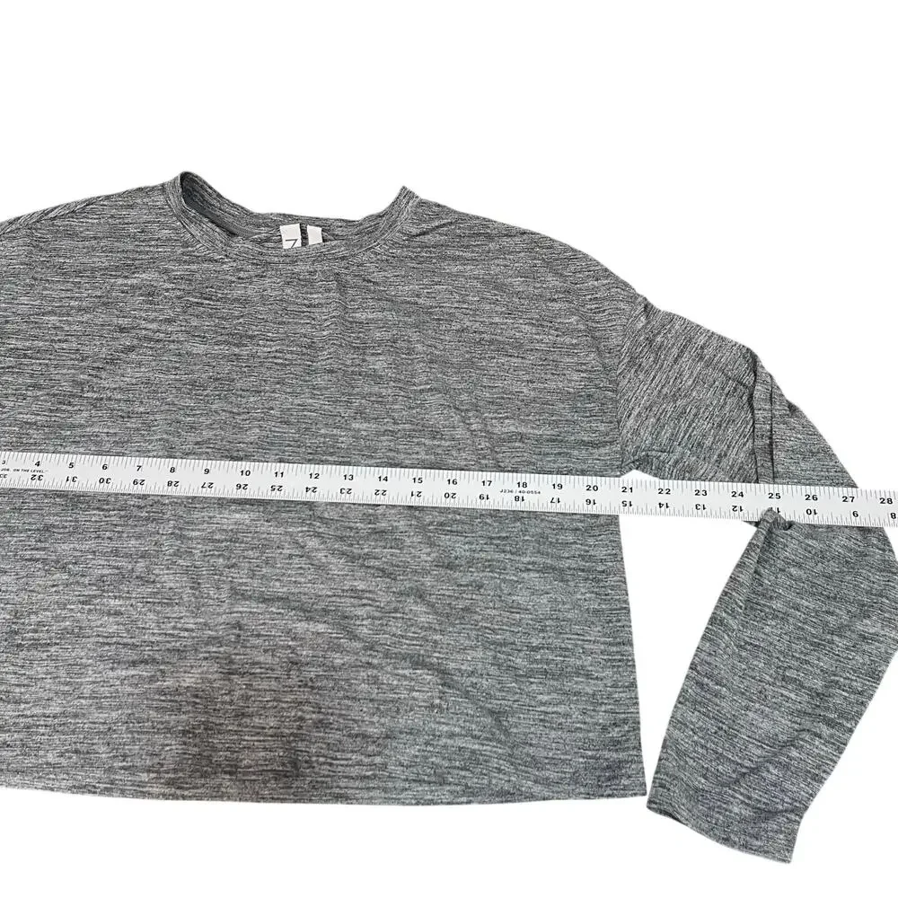 Zella Active Cropped Long Sleeve Top Heather Gray XS - Picture 8 of 9